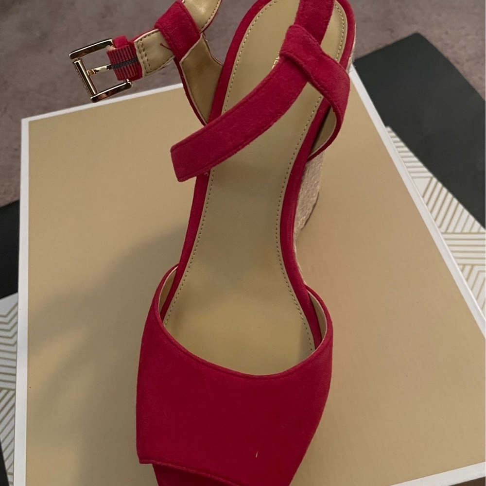 NEW Suede Michael Kors Wedge Sandals - 10 - Picture 4 of 6